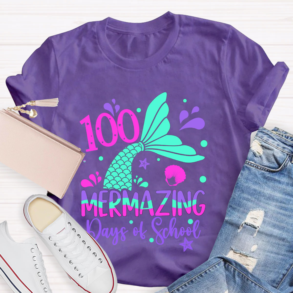 100 Mermazing Days Of School T-Shirt