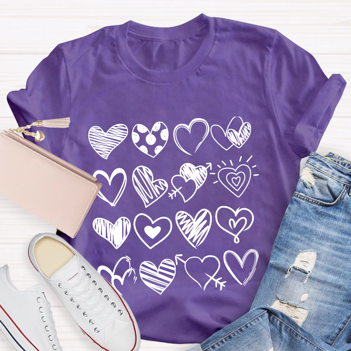 Cute Heart Valentine's Day Teacher T-Shirt