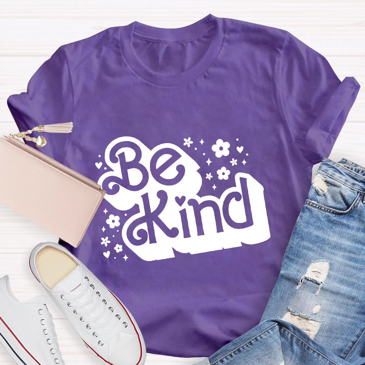 Be Kind Pink Flower Teacher T-Shirt