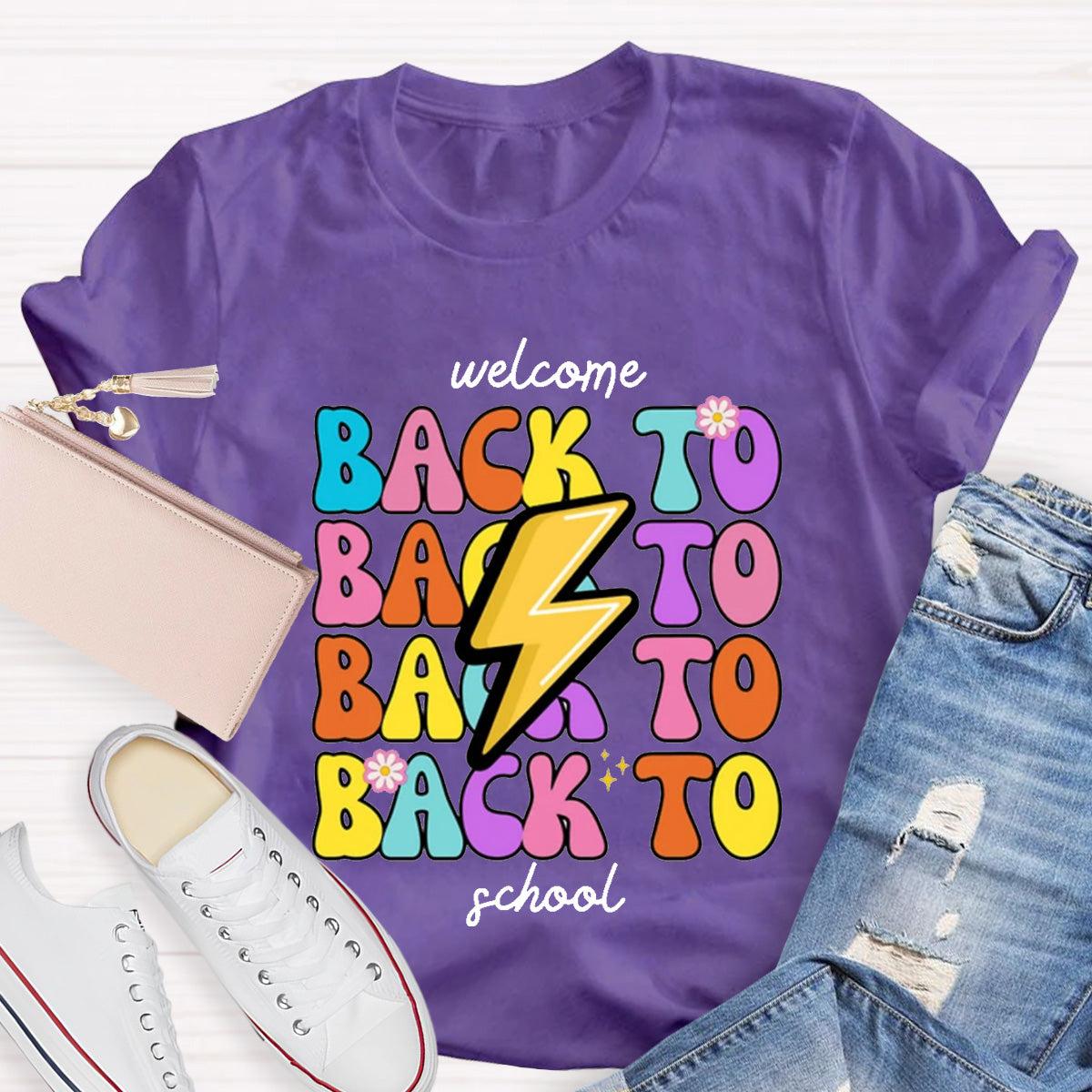 Floral Welcome Back To School Teacher T-Shirt