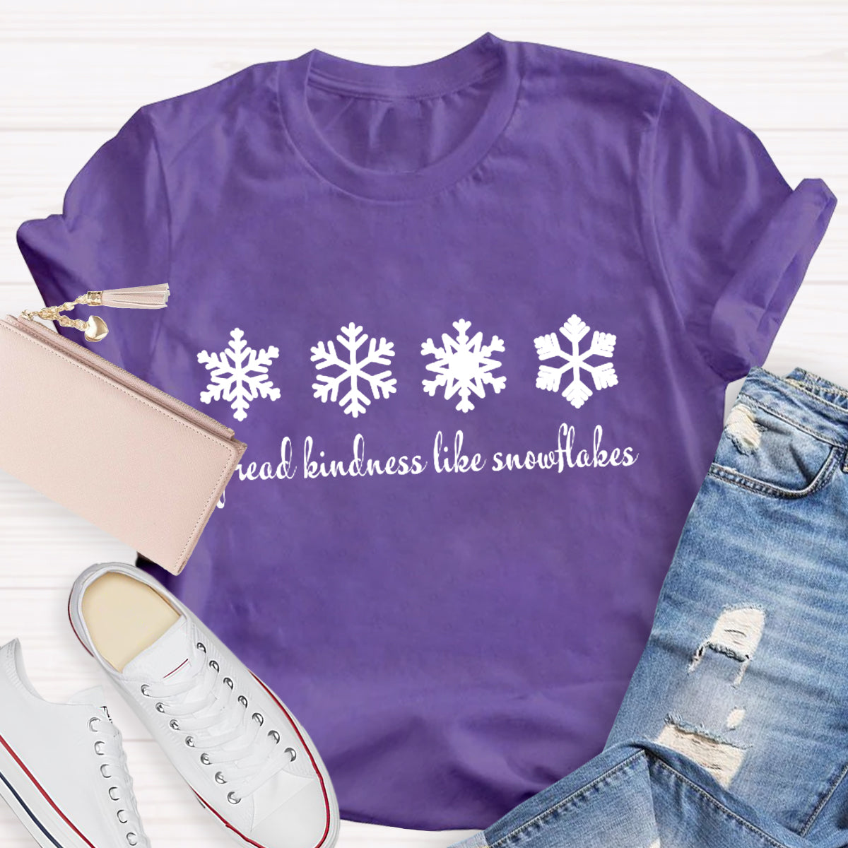 Spread Kindness Like Snowflakes Christmas Teacher T-Shirt