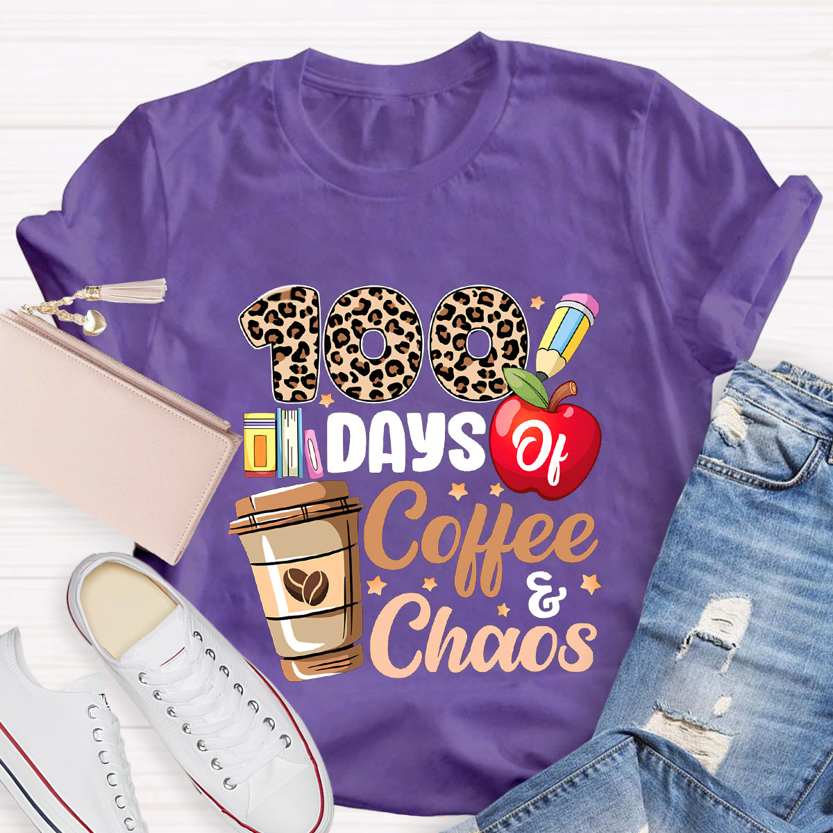 100 Days Coffee And Chaos T-Shirt