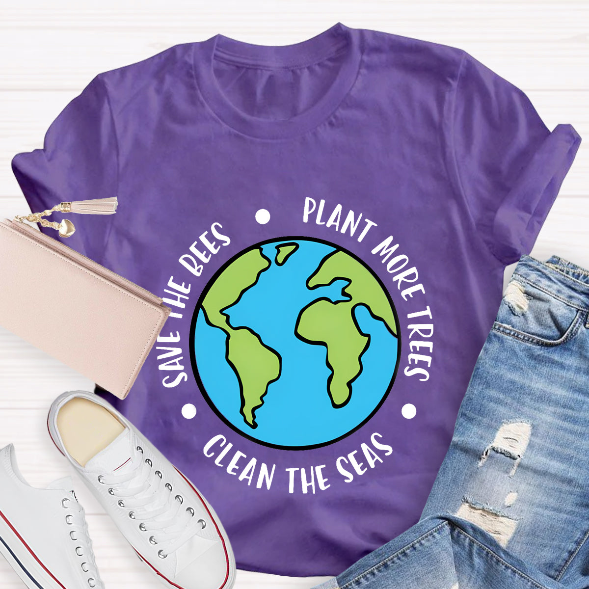 Plant More Trees Clean The Seas Save The Bees T-Shirt