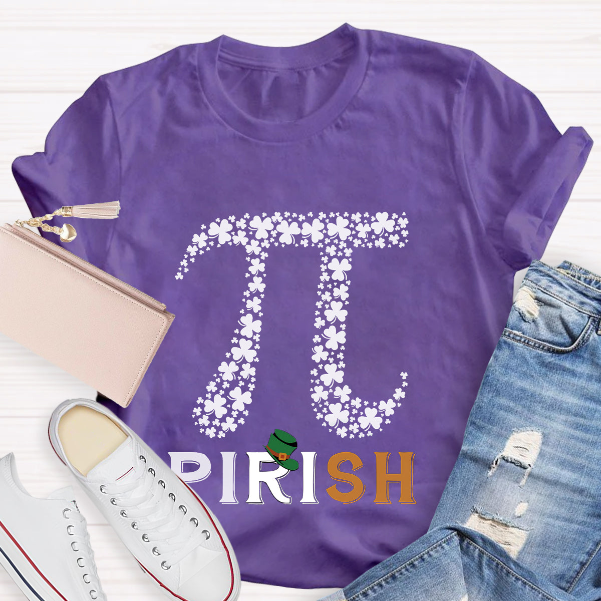 Pirish Pi Irish Shamrock Math St Patrick's Day T-Shirt