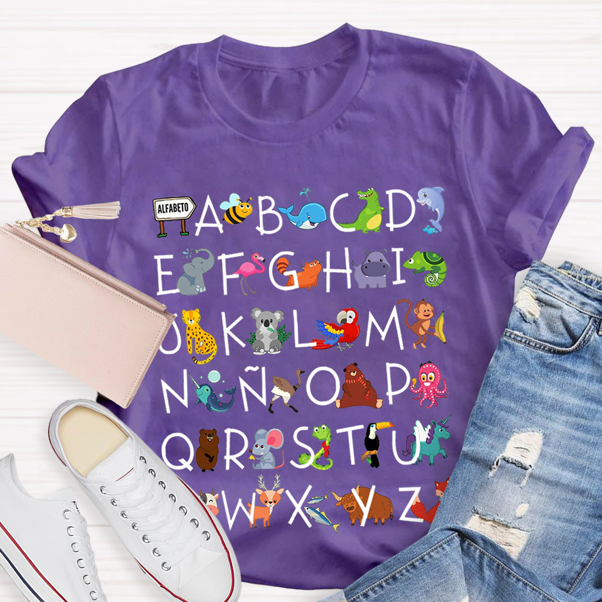 Spanish Alpphabet For Language Teacher Maestra And Spanish Class Teacher T-Shirt