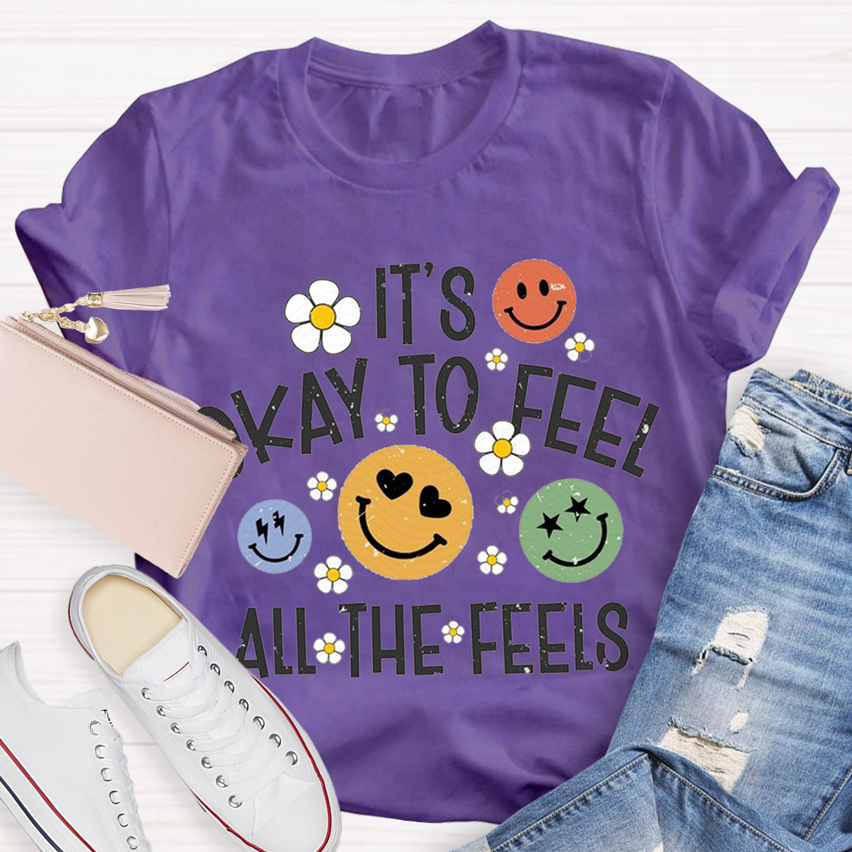 It‘s Ok To Feel All The Feels Cute Teacher T-Shirt