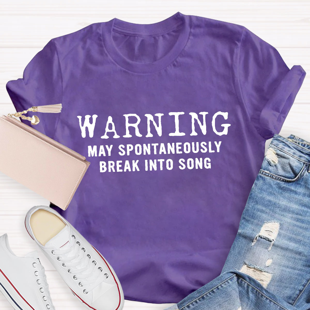 Warning May Spontaneously Break Into Song Teacher T-Shirt