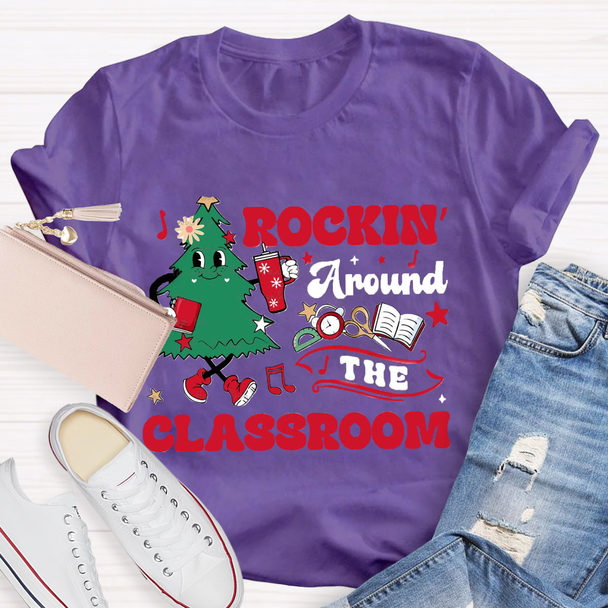 Rockin' Around The Classroom Christmas Tree T-Shirt