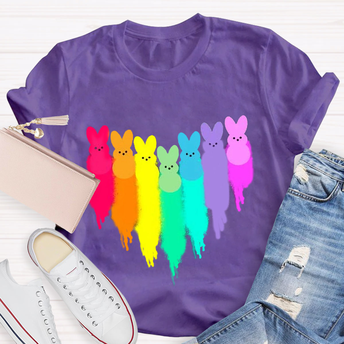 Colorful Easter Peeps Heart T-Shirt