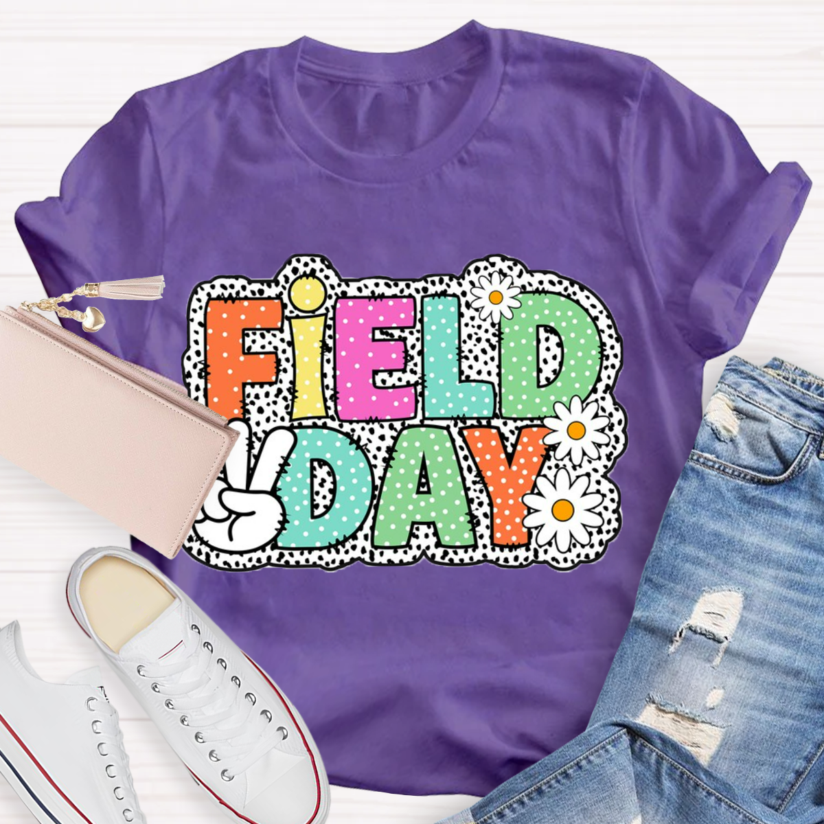 Field Day Dots Teacher T-Shirt