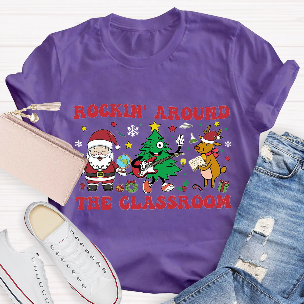 Rockin Around The Classroom Teacher T-Shirt