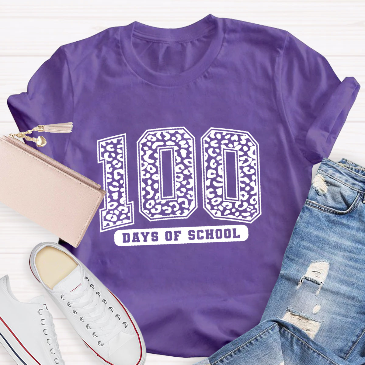 100 Days Of School Polka Dots Teacher T-Shirt