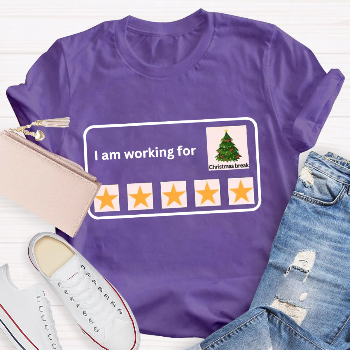 I Am Working For Christmas Break Teacher T-Shirt