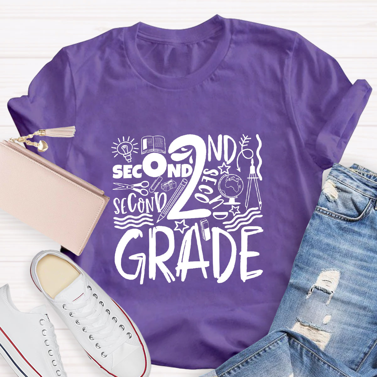 Personalized Grade Second Teacher T-Shirt