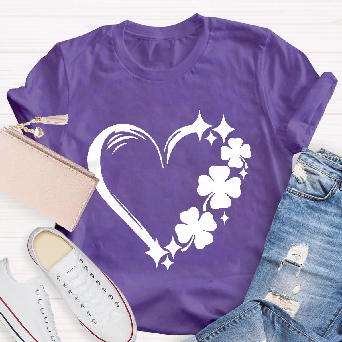 Shamrock Clover Heart T-Shirt