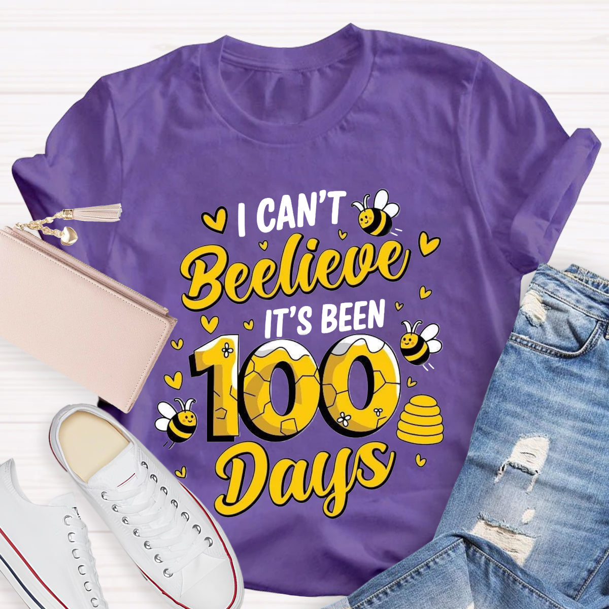 I Can't Believe It's Been 100 Days Cute Bees T-Shirt