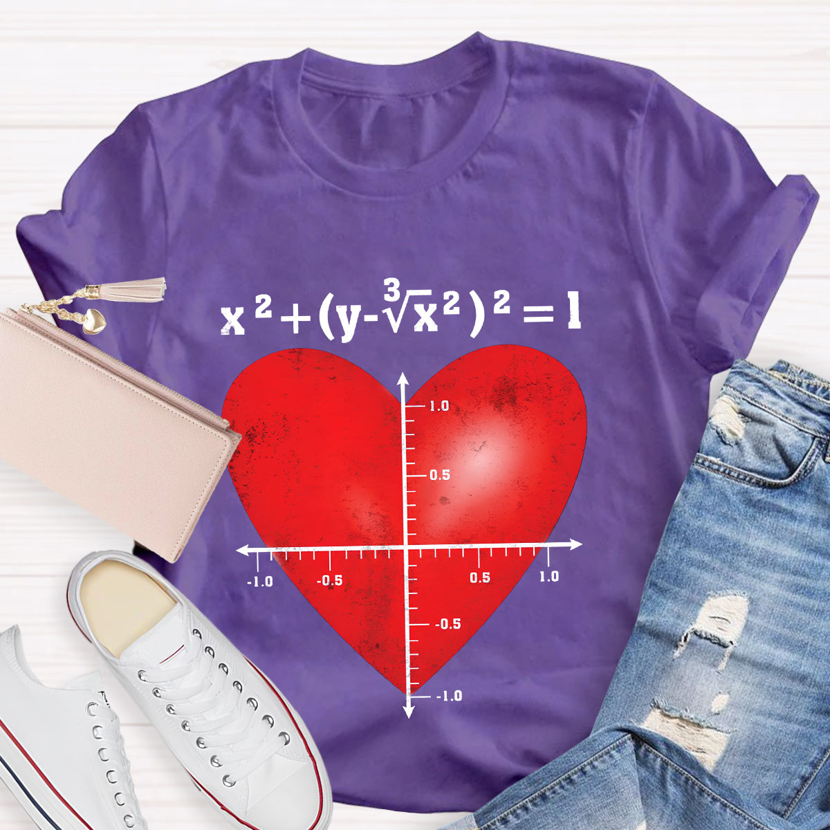 Heart Equation Math Teacher T-Shirt