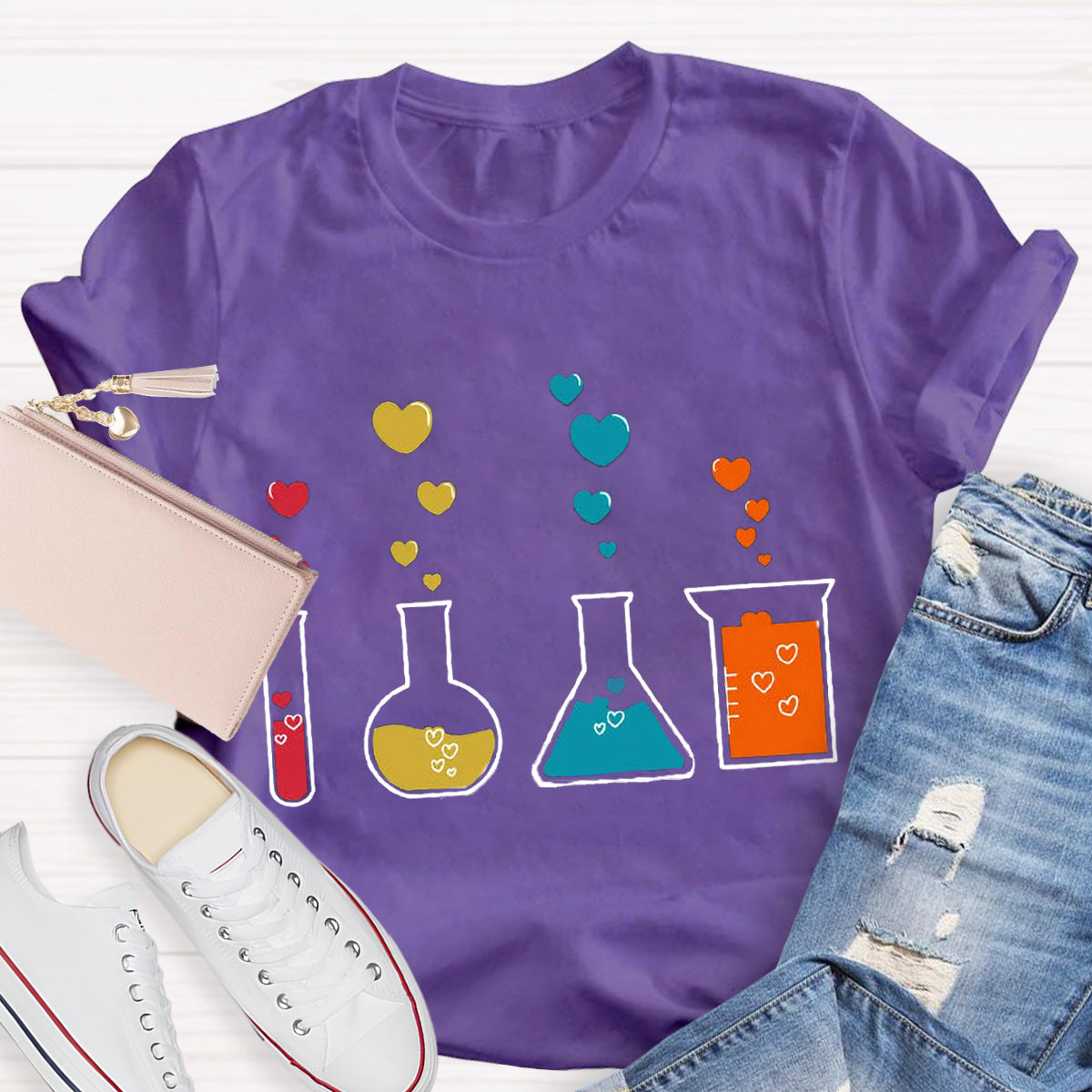 Cute Chemistry Hearts Teacher T-Shirt