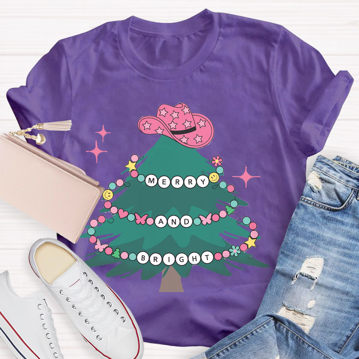 Merry And Bright Teacher T-Shirt