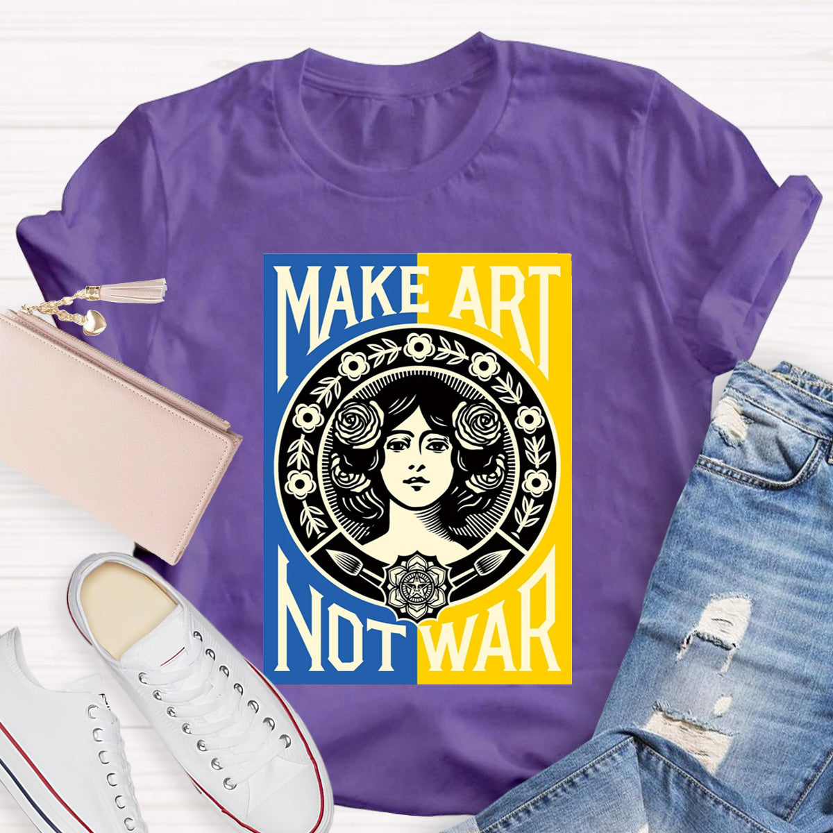 Make Art Not War Teacher T-Shirt