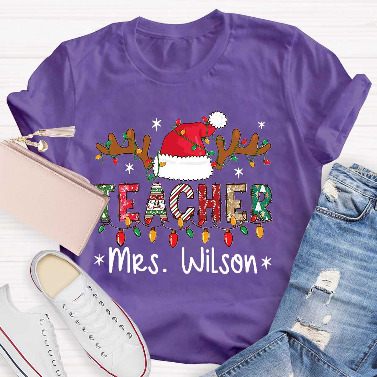 Personalized Name Teacher Light T-Shirt