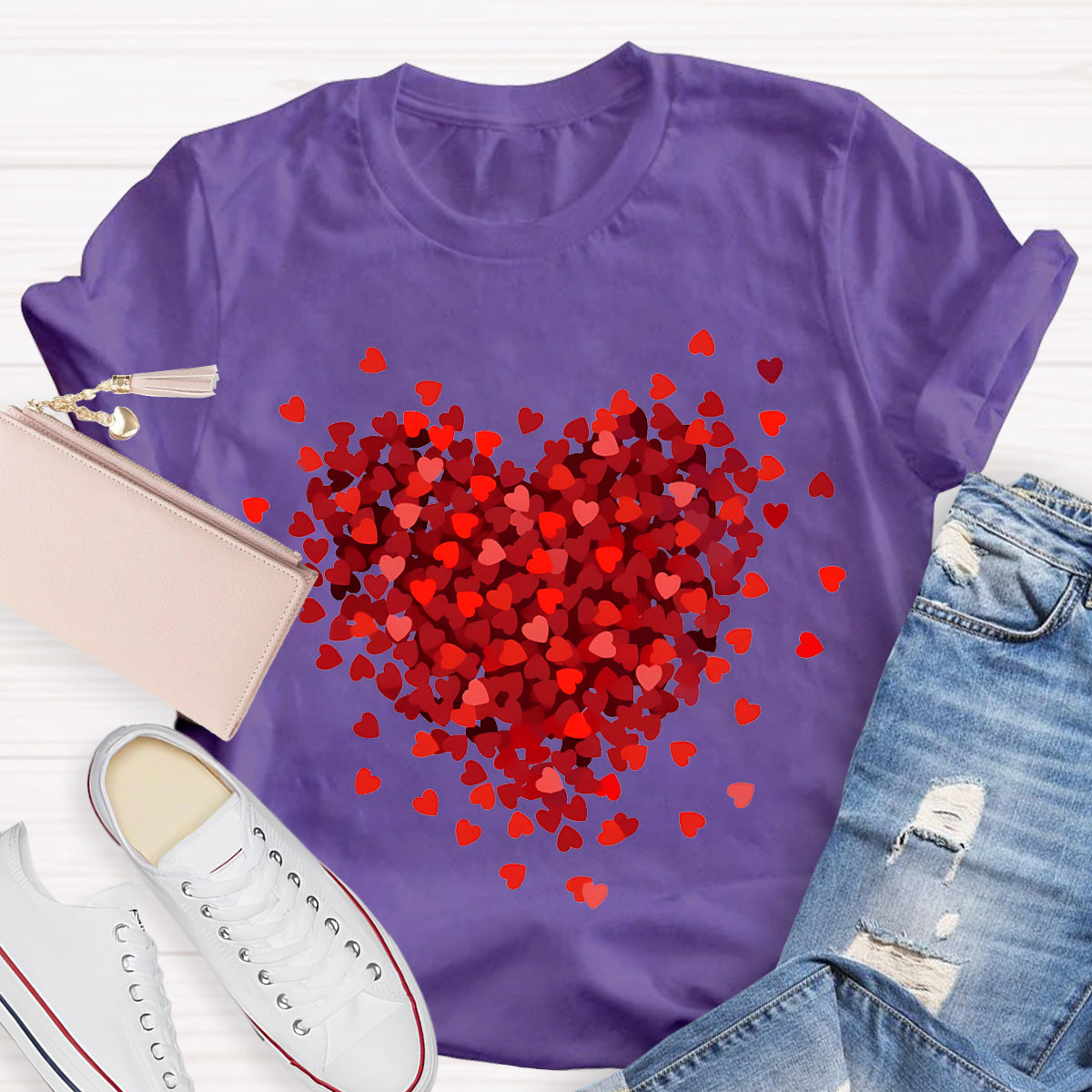 Let Love Fill Your Heart Teacher T-Shirt