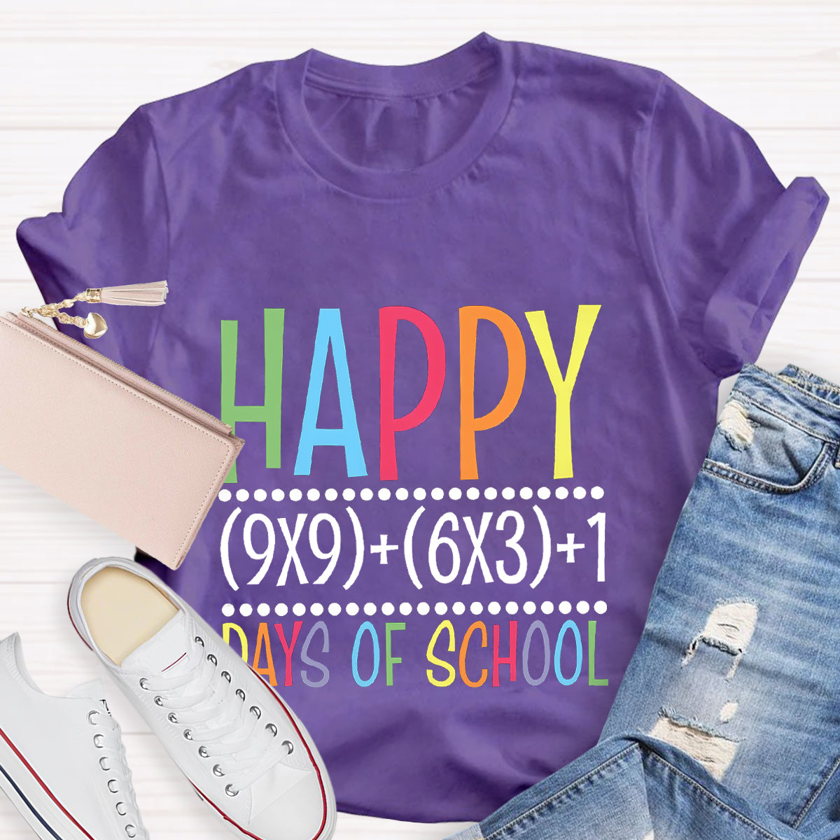 Happy 100 Days Of School Math Teacher T-Shirt