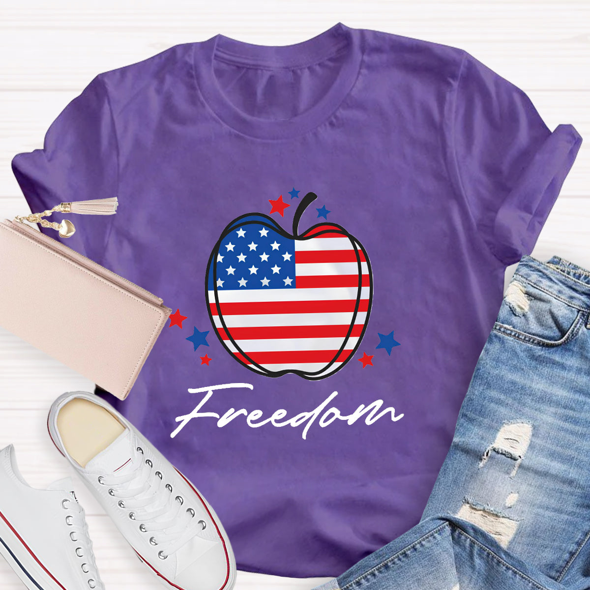 Freedom Apple Teacher T-Shirt