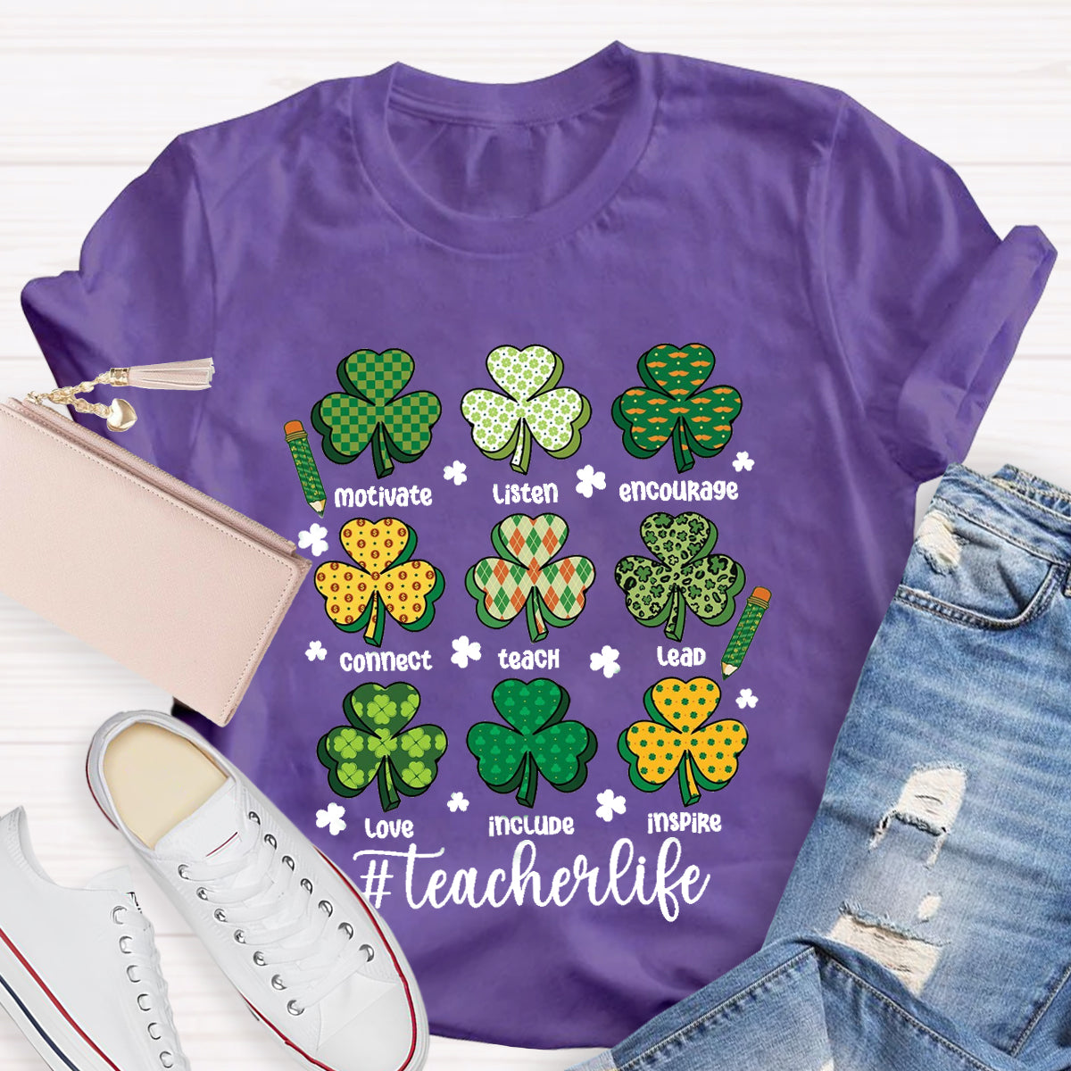 Teacher St Patrick's Day Motivate Listen T-Shirt