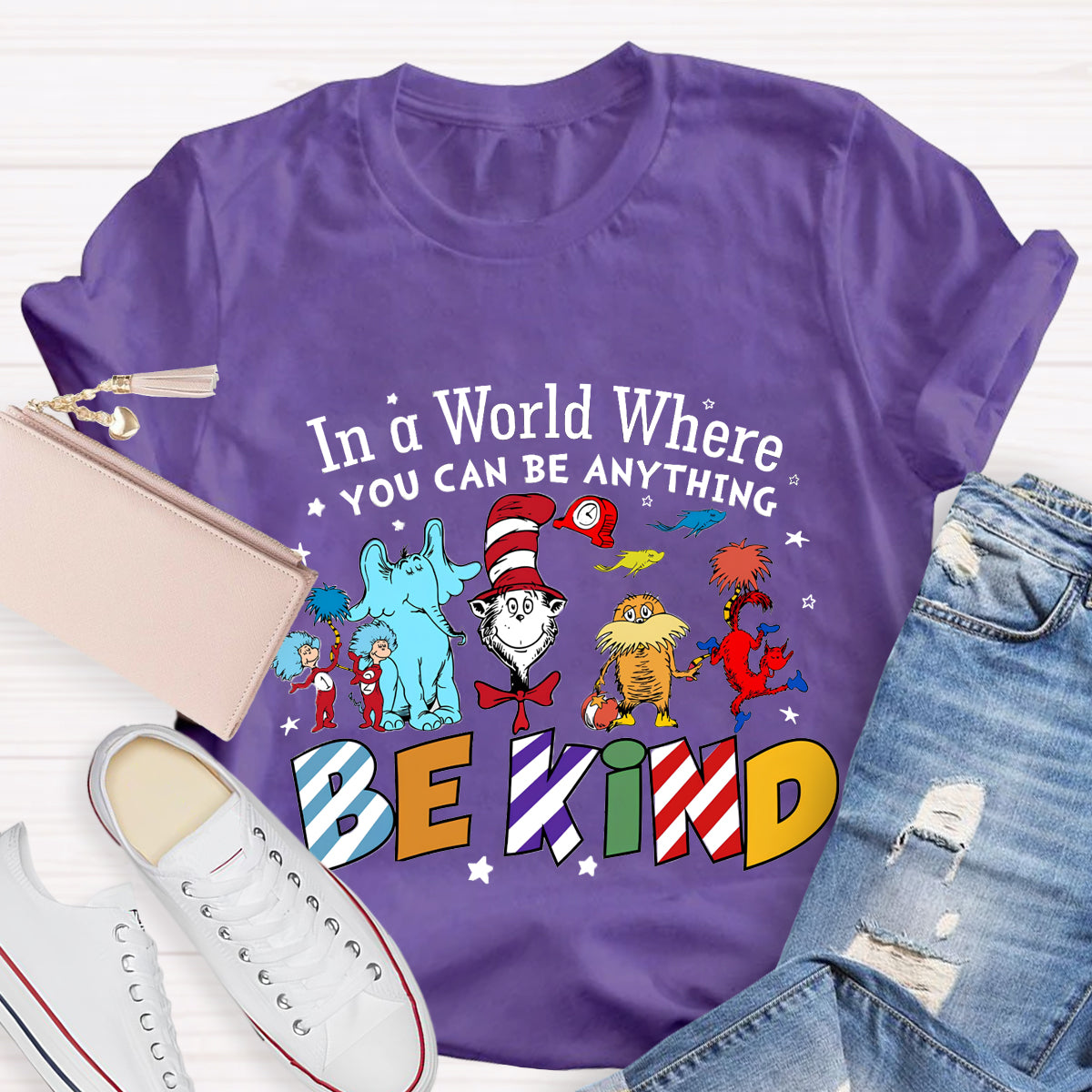 In A World Where You Can Be Anything Be Kind Book Lover T-Shirt