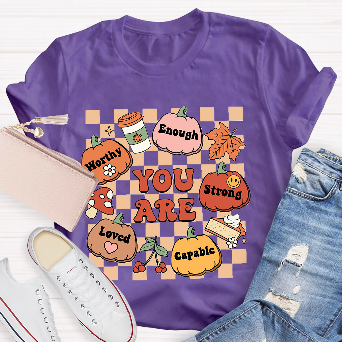 Autumn Thanksgiving Teacher Aide Pumpkin You Are Loved T-Shirt