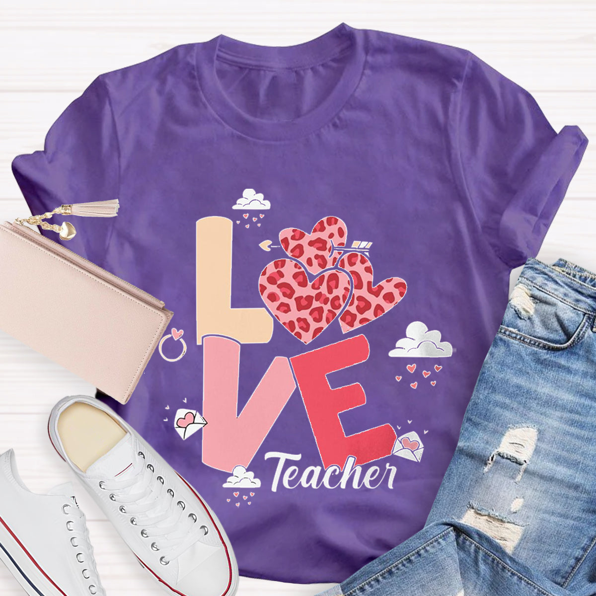 Valentine's Love Heart Teacher T-Shirt