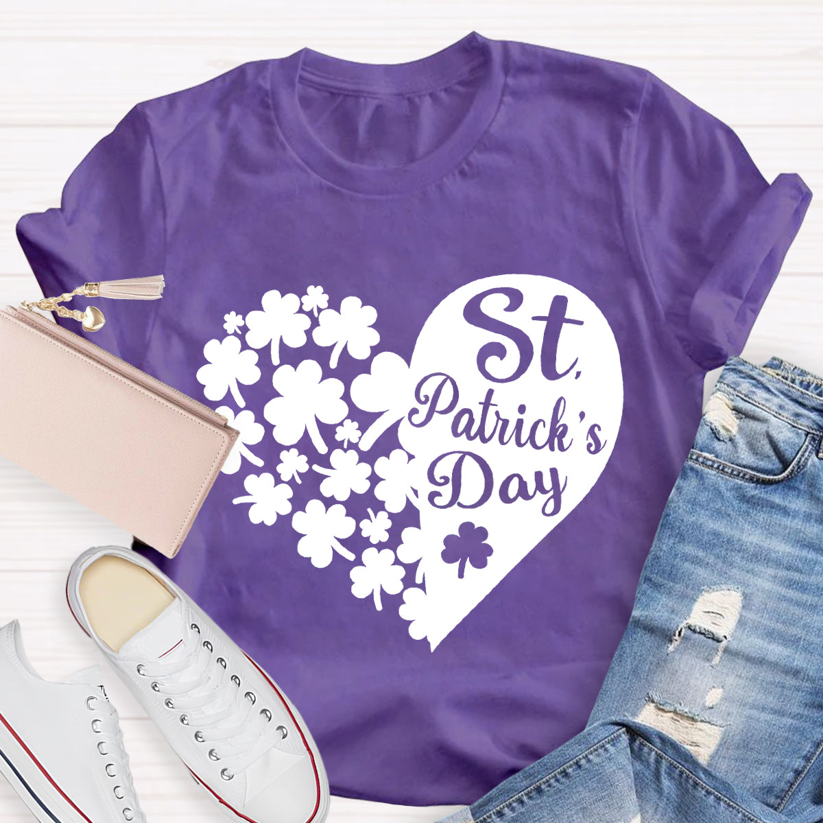 Lucky Shamrock St Patricks Day Teacher T-Shirt