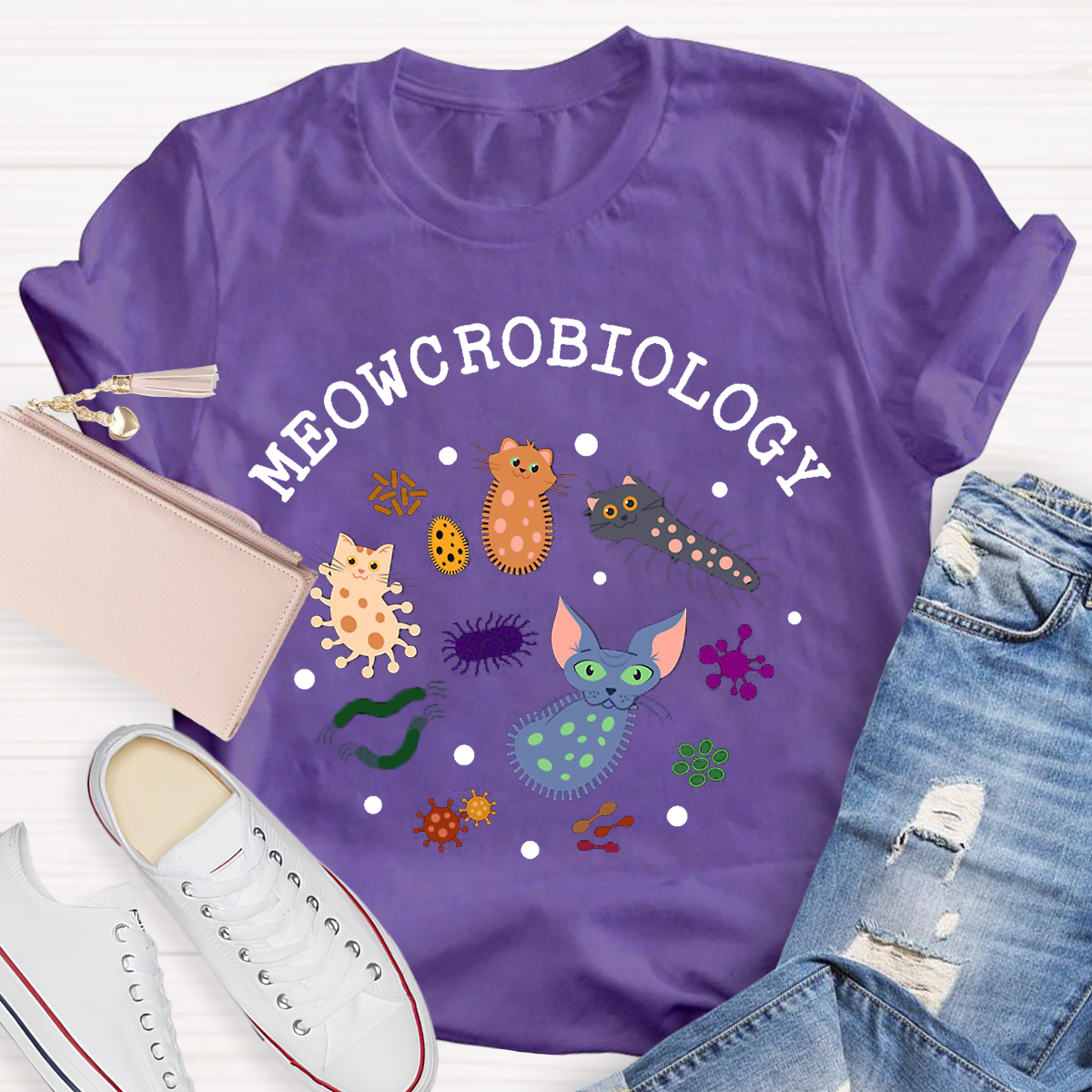 Meowcrobiology Teacher T-Shirt