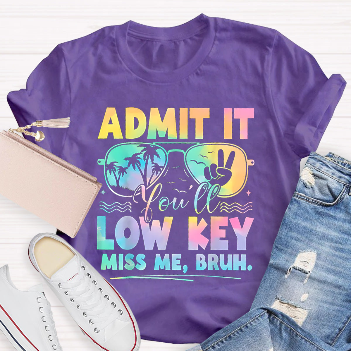 Low Key Miss Me Bruh Teacher T-Shirt