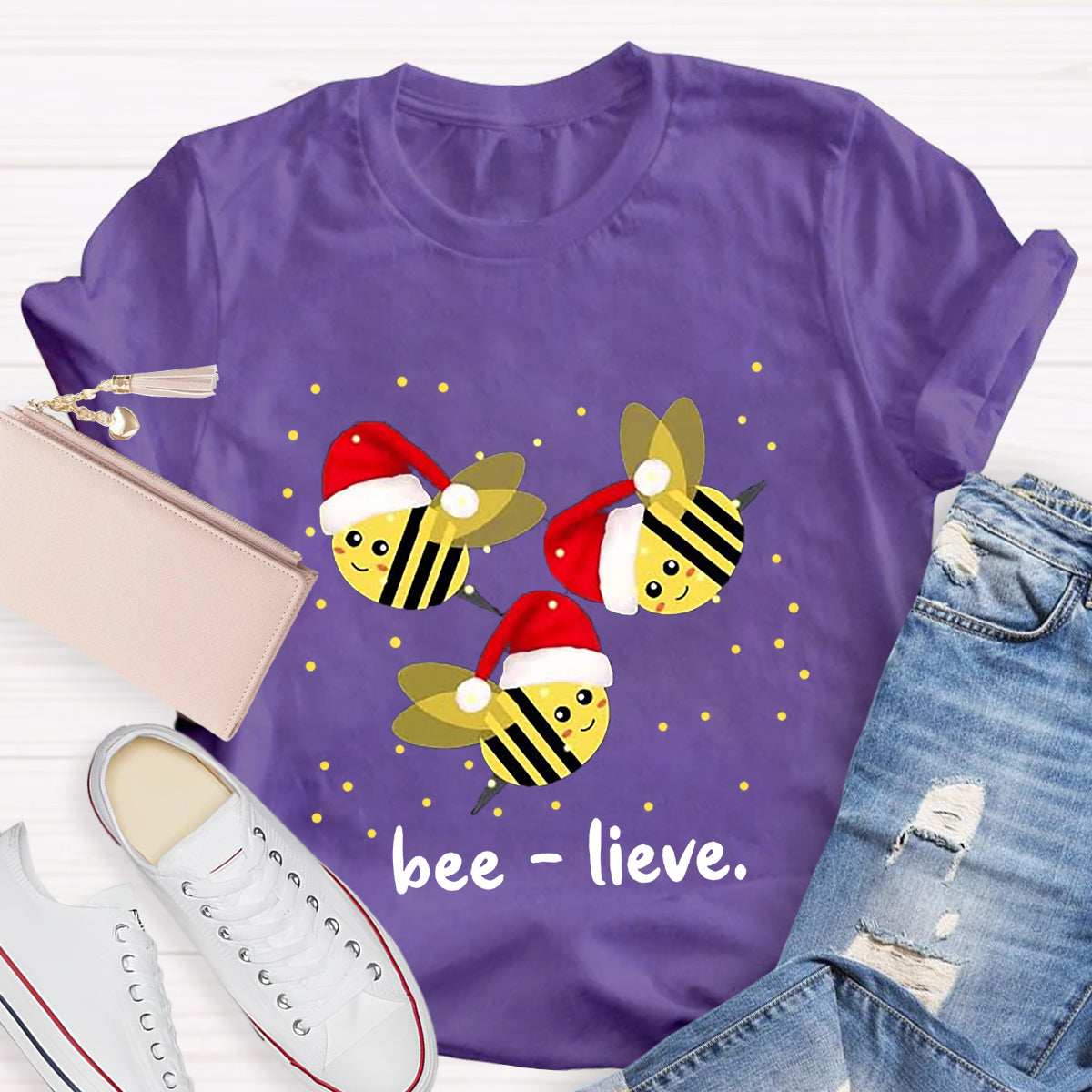 Cute Christmas Bee-lieve T-Shirt