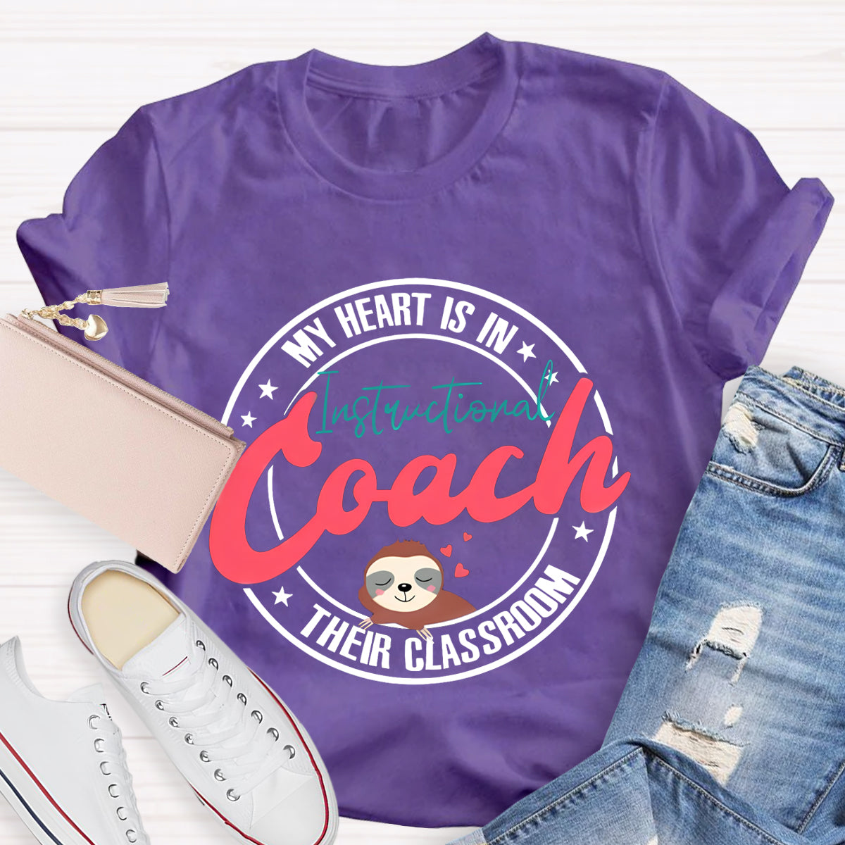 My Heart Is In Their Classroom Instructional Coach Teacher T-Shirt