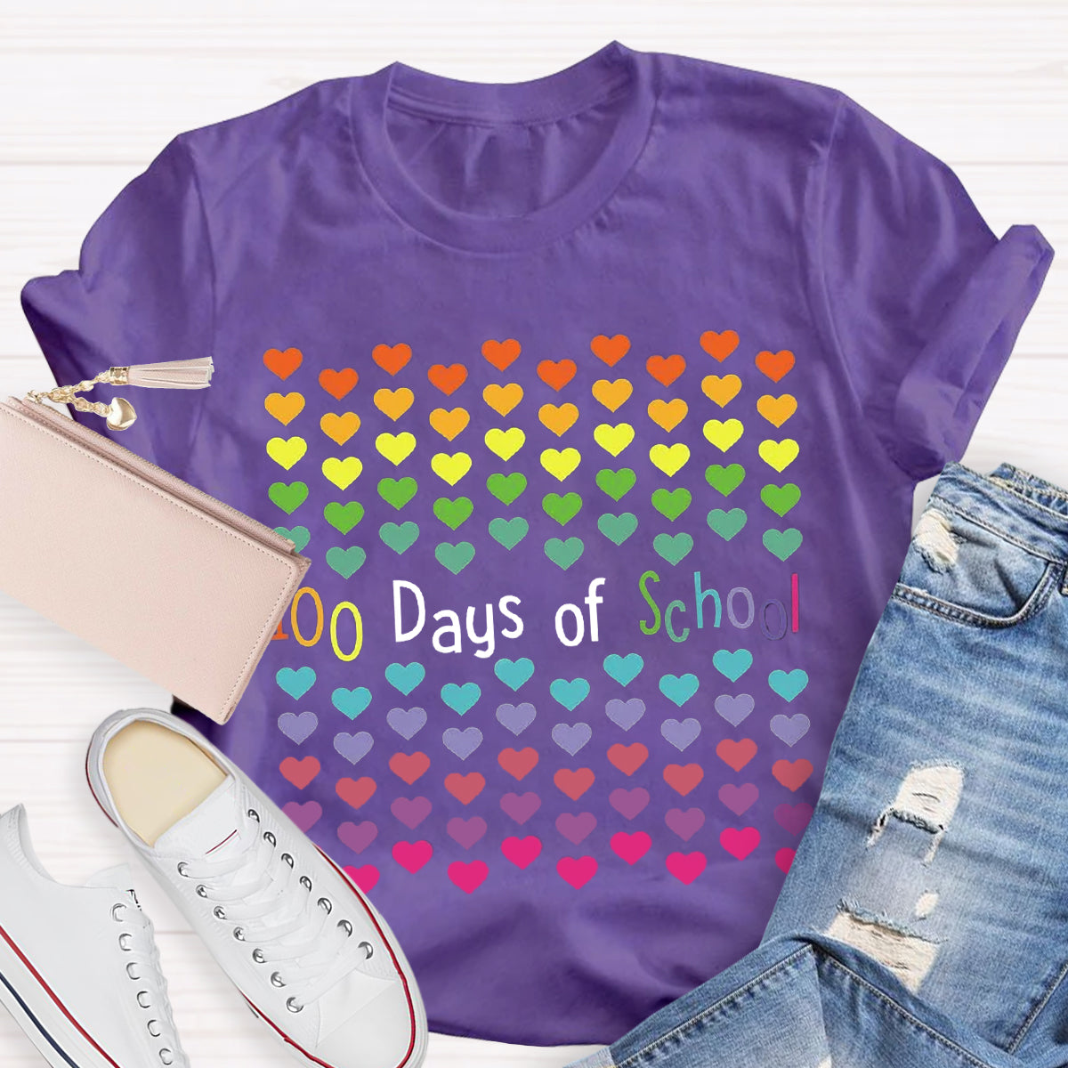 100 Days Of School Of Hearts T-Shirt