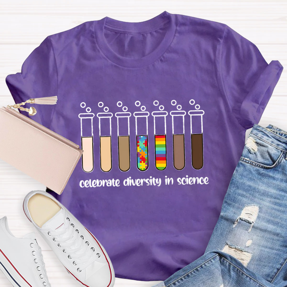 Celebrate Diversity In Science Teacher T-Shirt