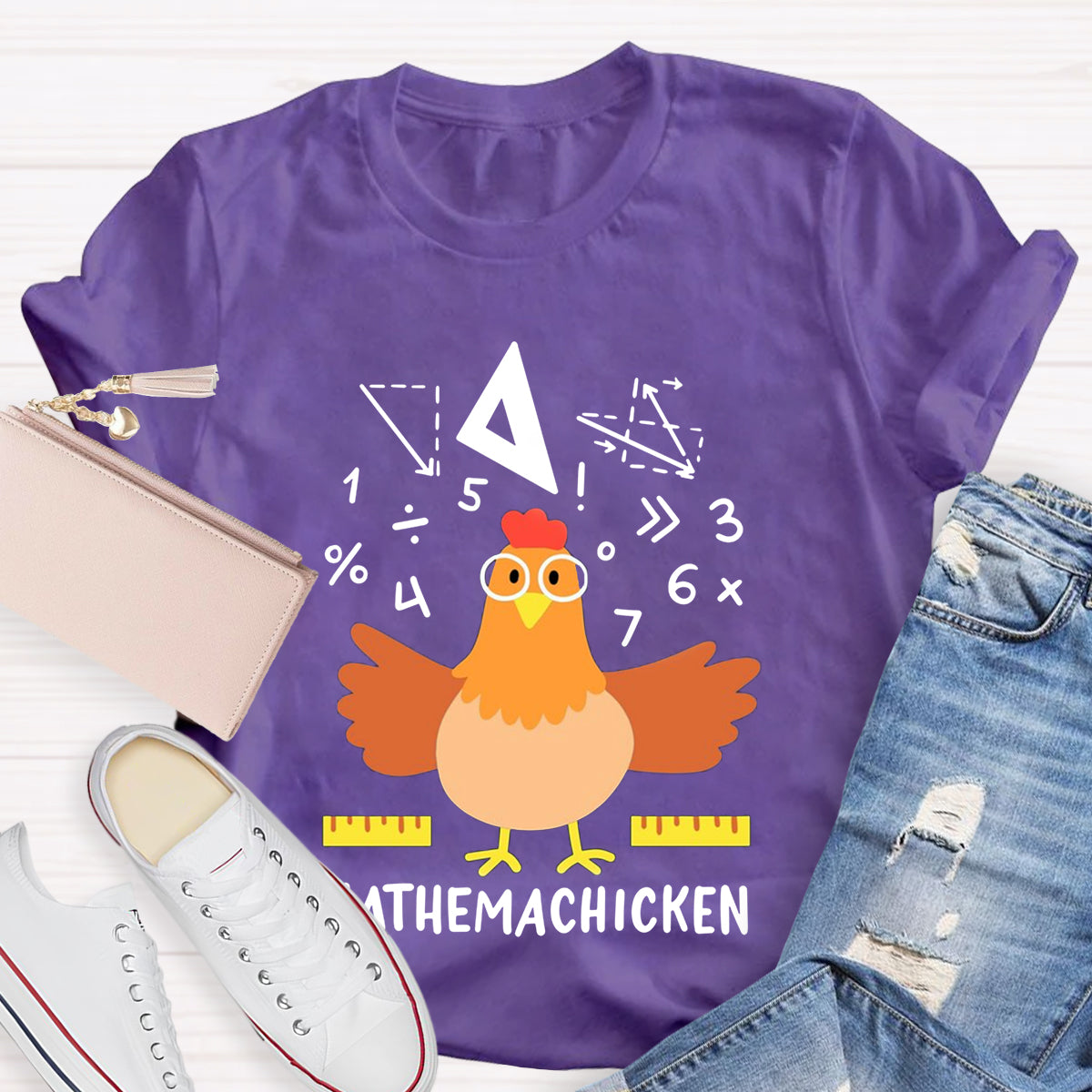 Math Chicken Gag Classic Teacher T-Shirt