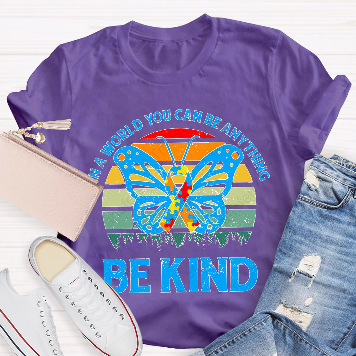 In A Word You Can Be Anything Be Kind Teacher T-Shirt