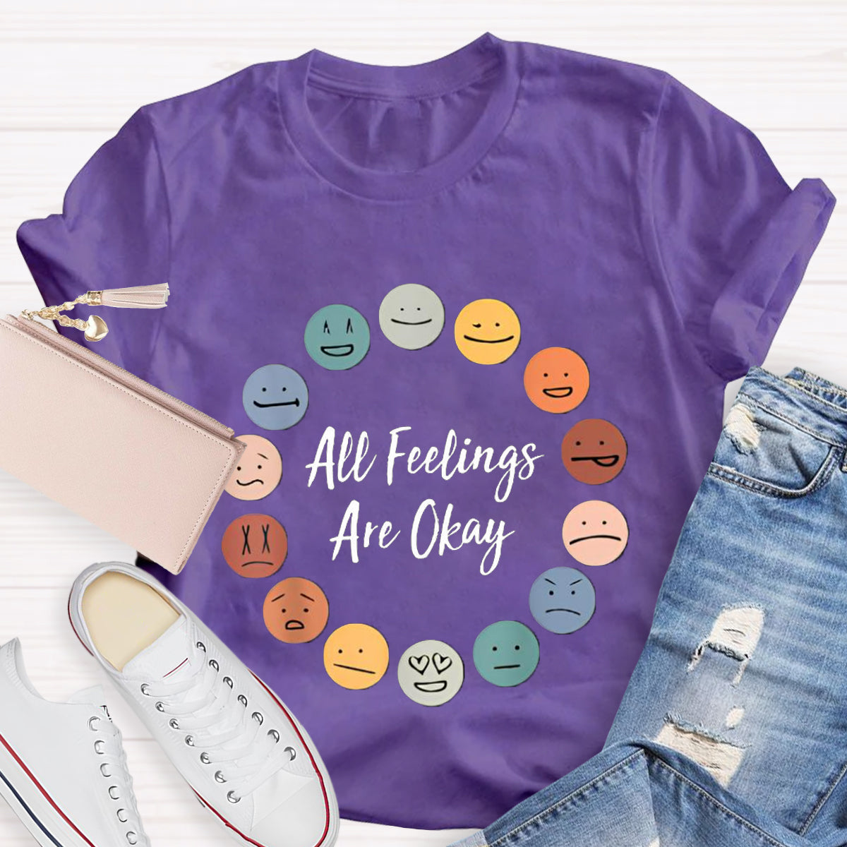 All Feelings Are Okay Smiley Face T-Shirt