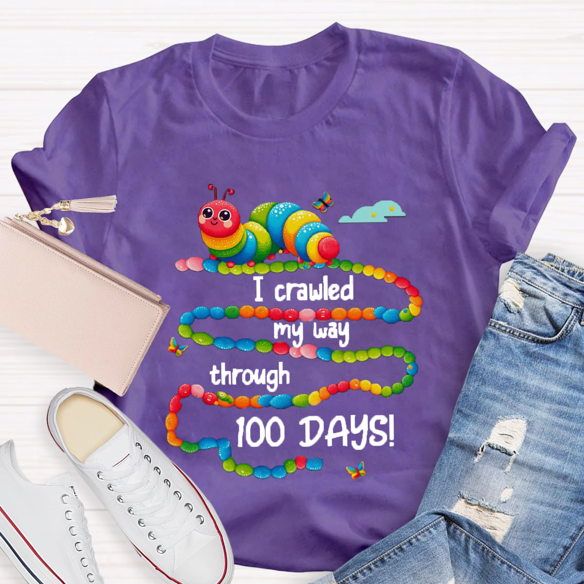 I Crawled My Way Through 100 Days T-Shirt