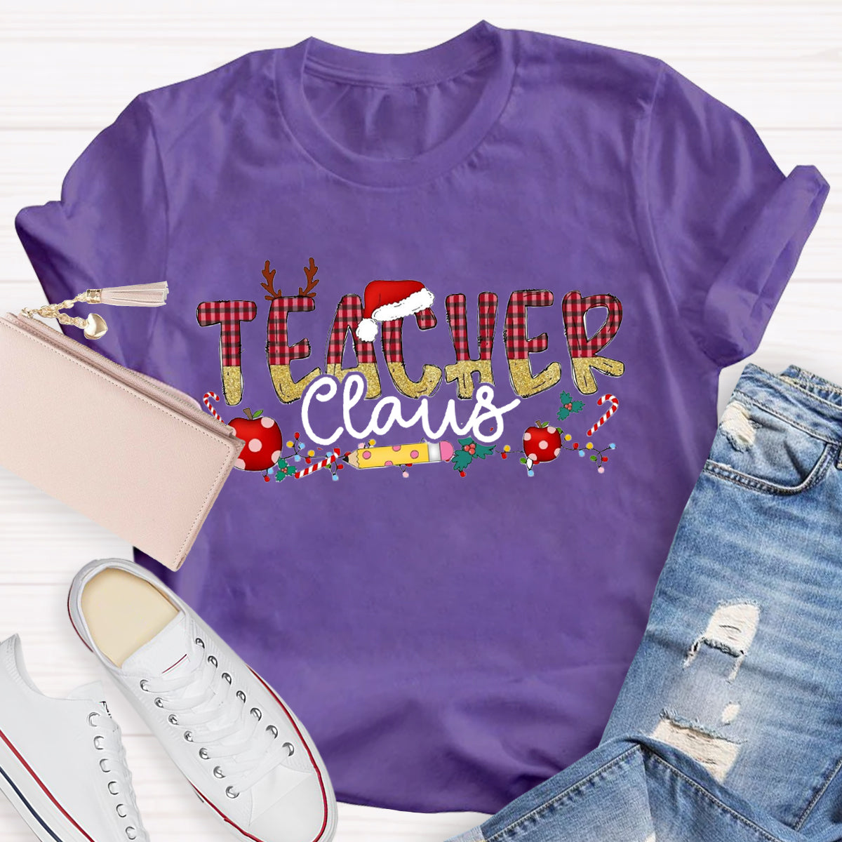 Teacher Claus Santa Hat T-Shirt