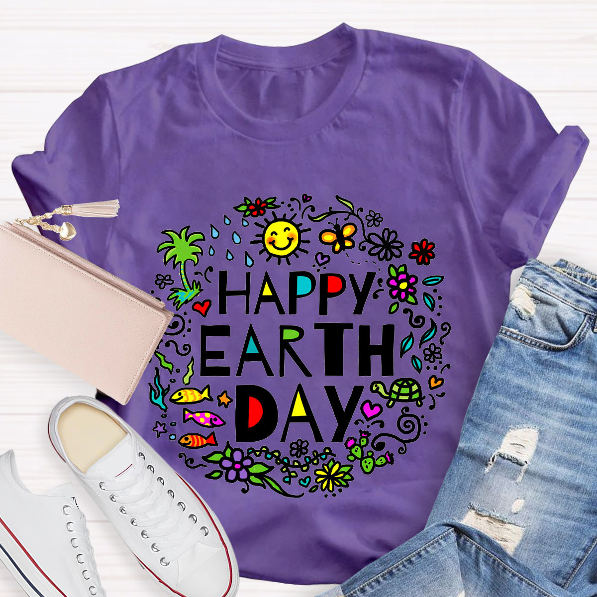 Happy Earth Day Floral T-Shirt