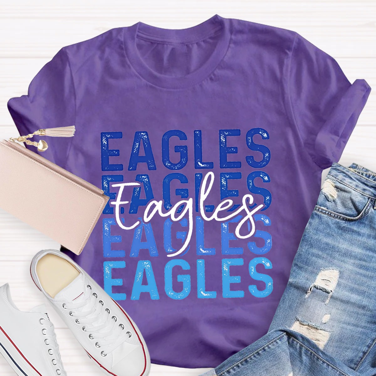 Personalized School Mascot Eagles Teacher T-Shirt