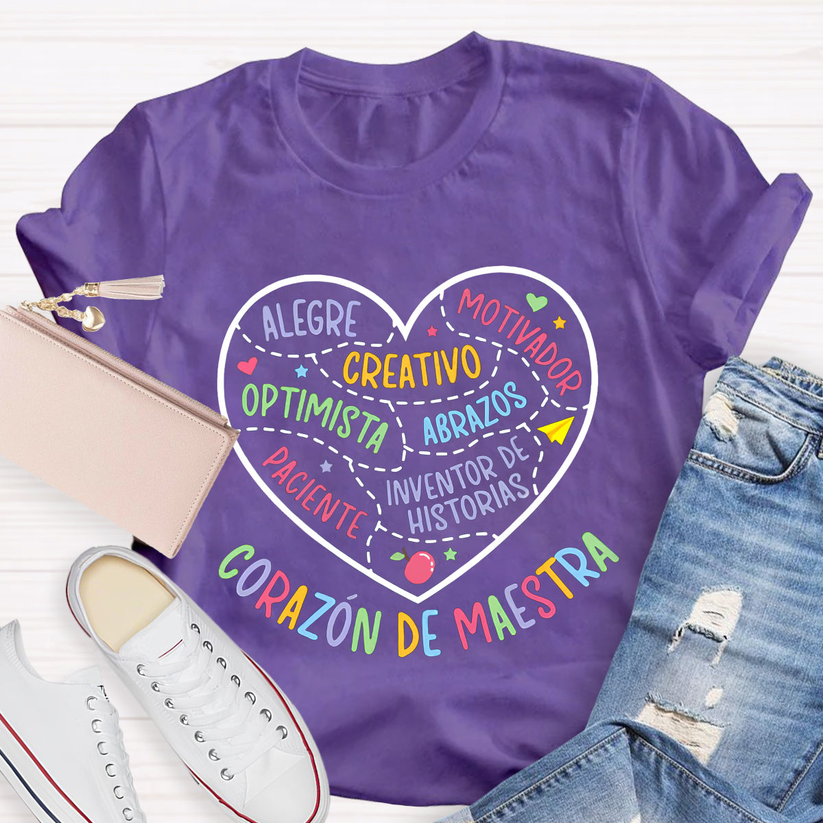 Corazon Maestra De Español Spanish Teacher T-Shirt