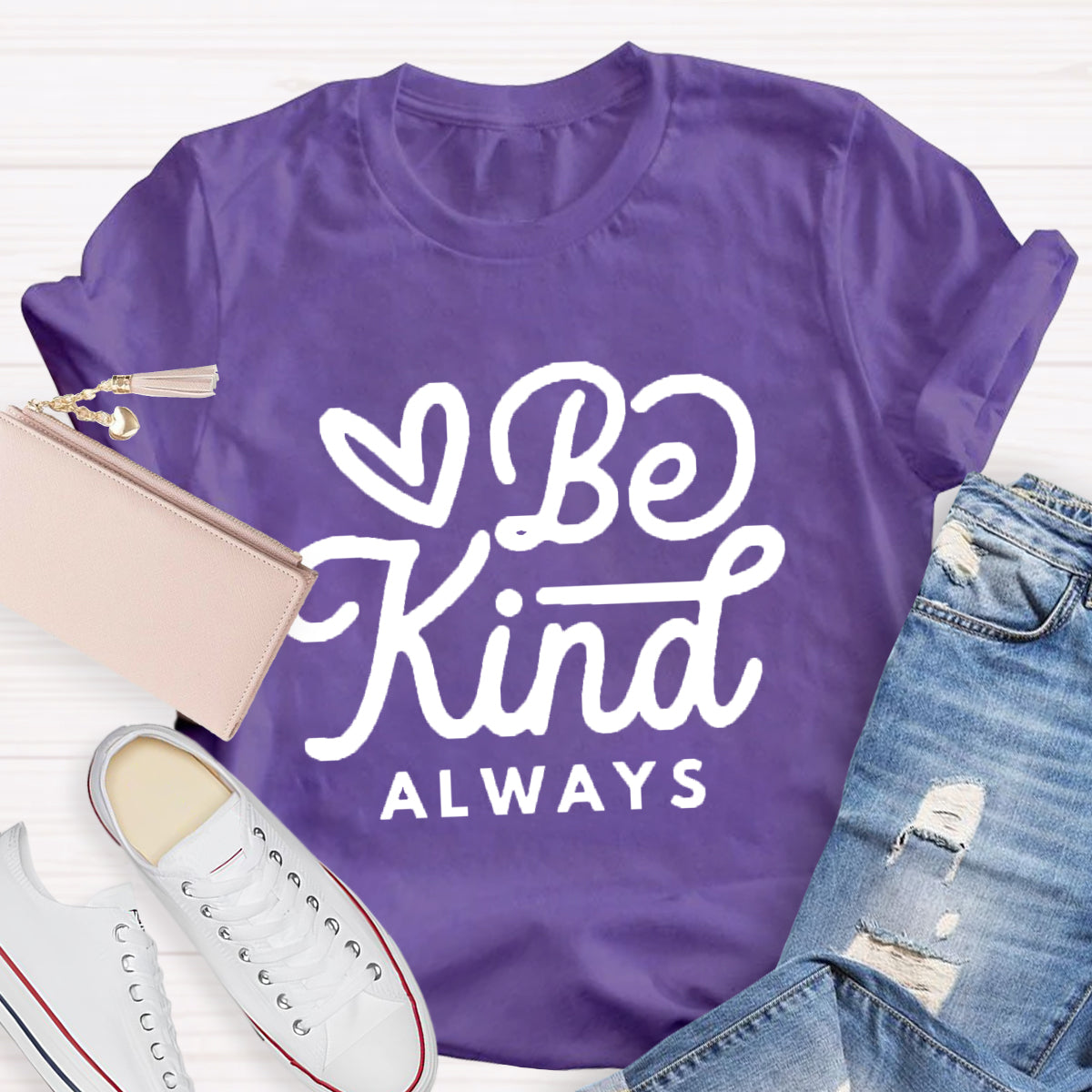 Be Kind Always Heart Printed T-Shirt