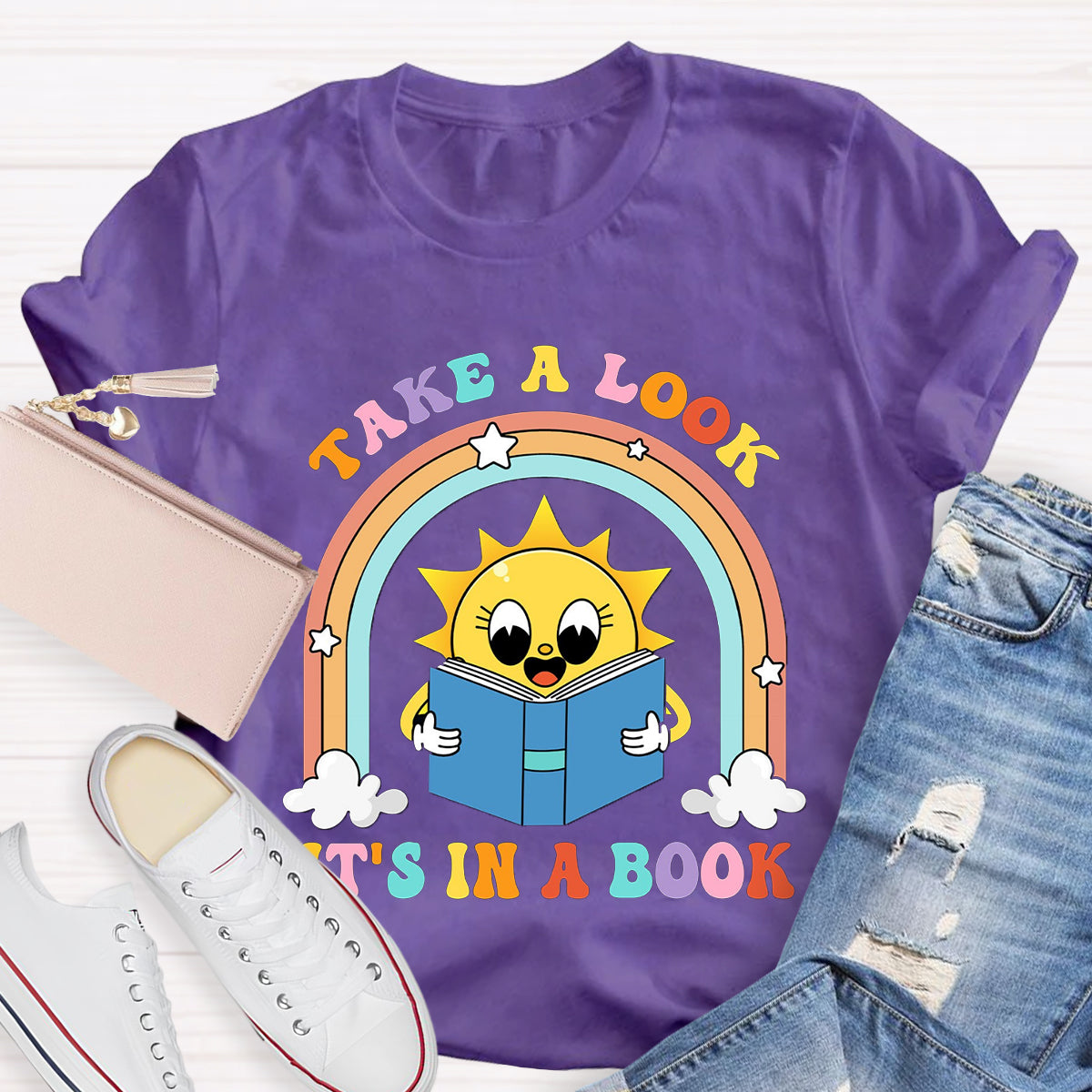 Take A Look It's In A Book Teacher T-Shirt