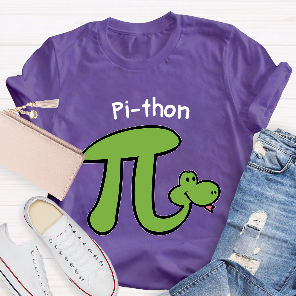 Pi-thon - Animal Pun Math Teacher T-Shirt